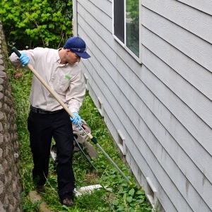 Croach Pest Control Technician - Sandy, Utah - reatment to Exterior of Home - 300x300