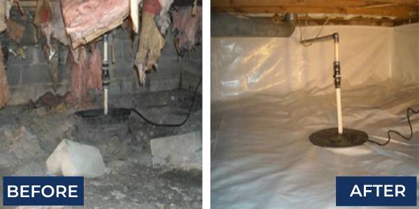 Attic and Crawl Space-Moisture Barrier Encapsulation-Before-and-After-Seattle WA-Croach-600x300